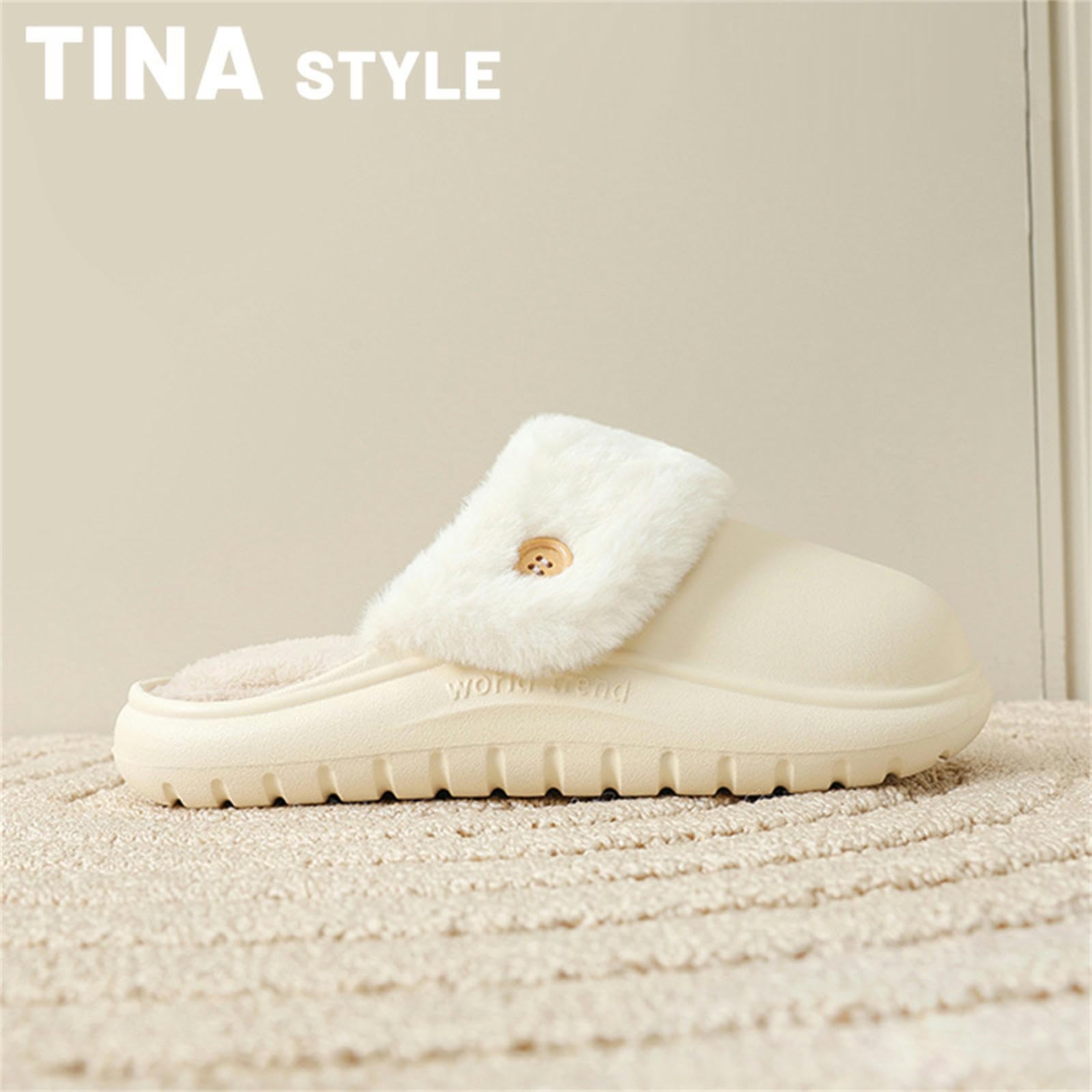 Ciabatte Donna Invernali Pantofole in Cotone Rimovibili per La Casa Invernale, Indoor, Impermeabili E Calde-orange-44-45
