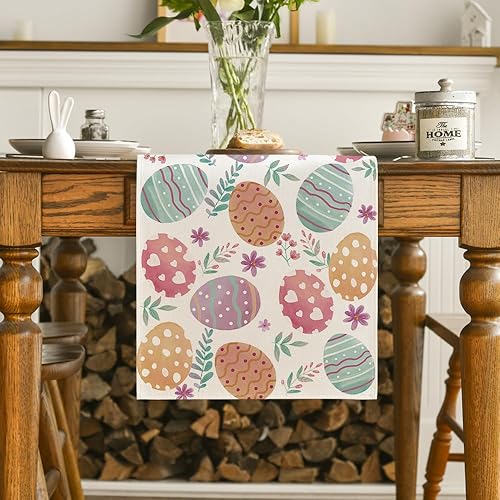 Miniatura 2 de Artoid Mode Camino de mesa de huevos de Pascua de acuarela decoración de mesa de comedor de primavera para decoración de fiesta en el hogar 13 x 72