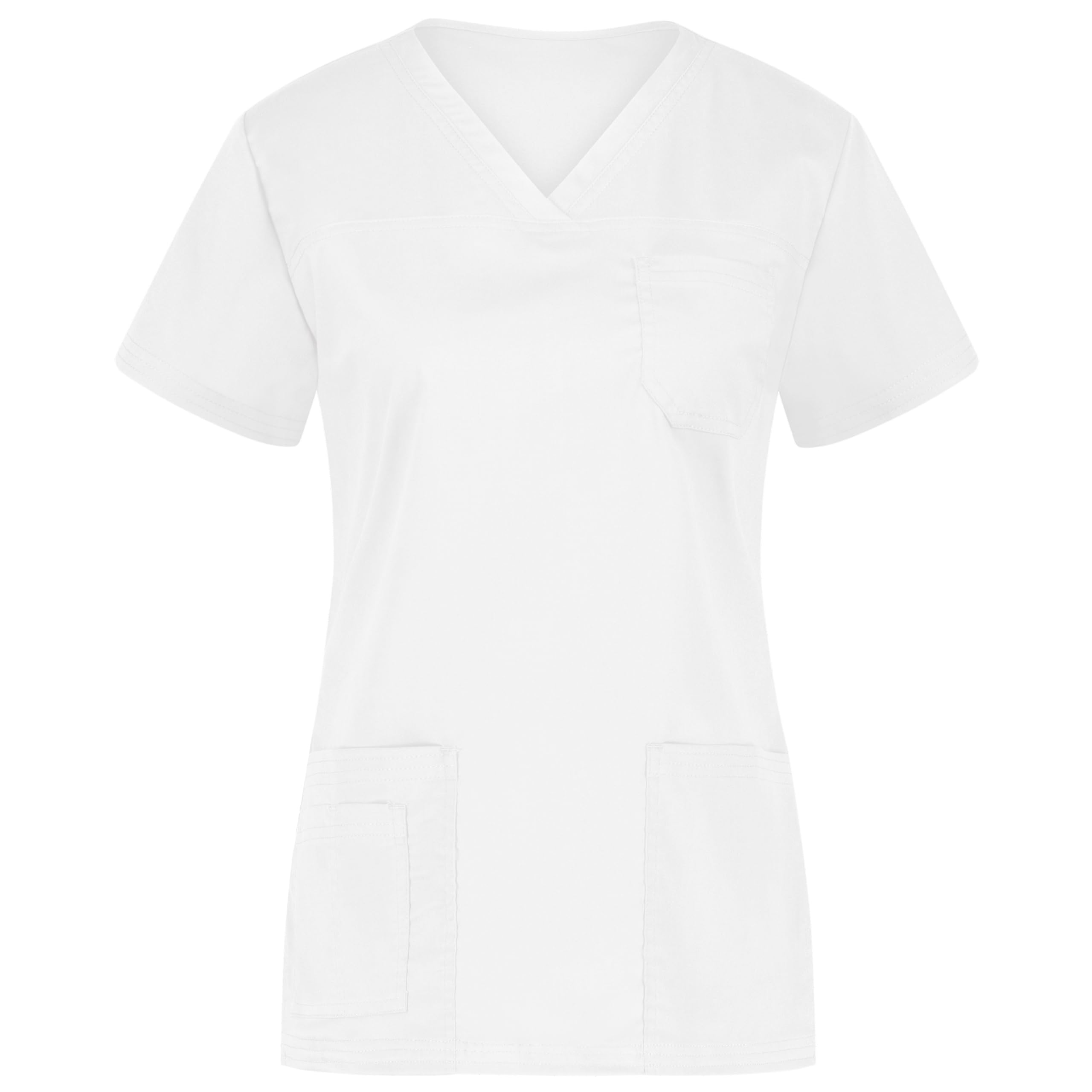 B-well Andrea Casacca Medico Donna Divisa Infermiere Donna a Maniche Corte Divise Sanitarie Casacca da Donna con Scollo a V e 2 Tasche