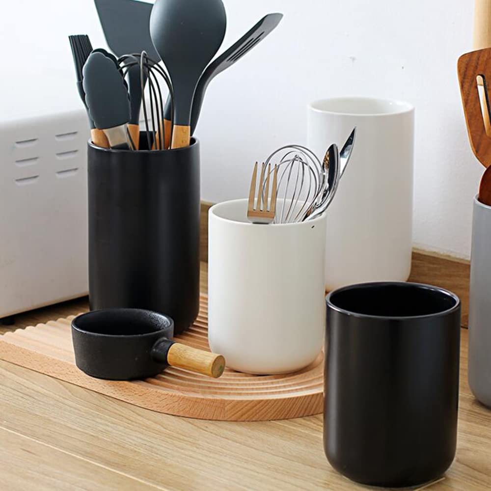 Organizer Porta Mestoli Ceramica, Portautensili da Cucina Moderno, Organizer Cucina Posate Perfetto Per Utensili da Cucina, 10.1 x 17.6 cm
