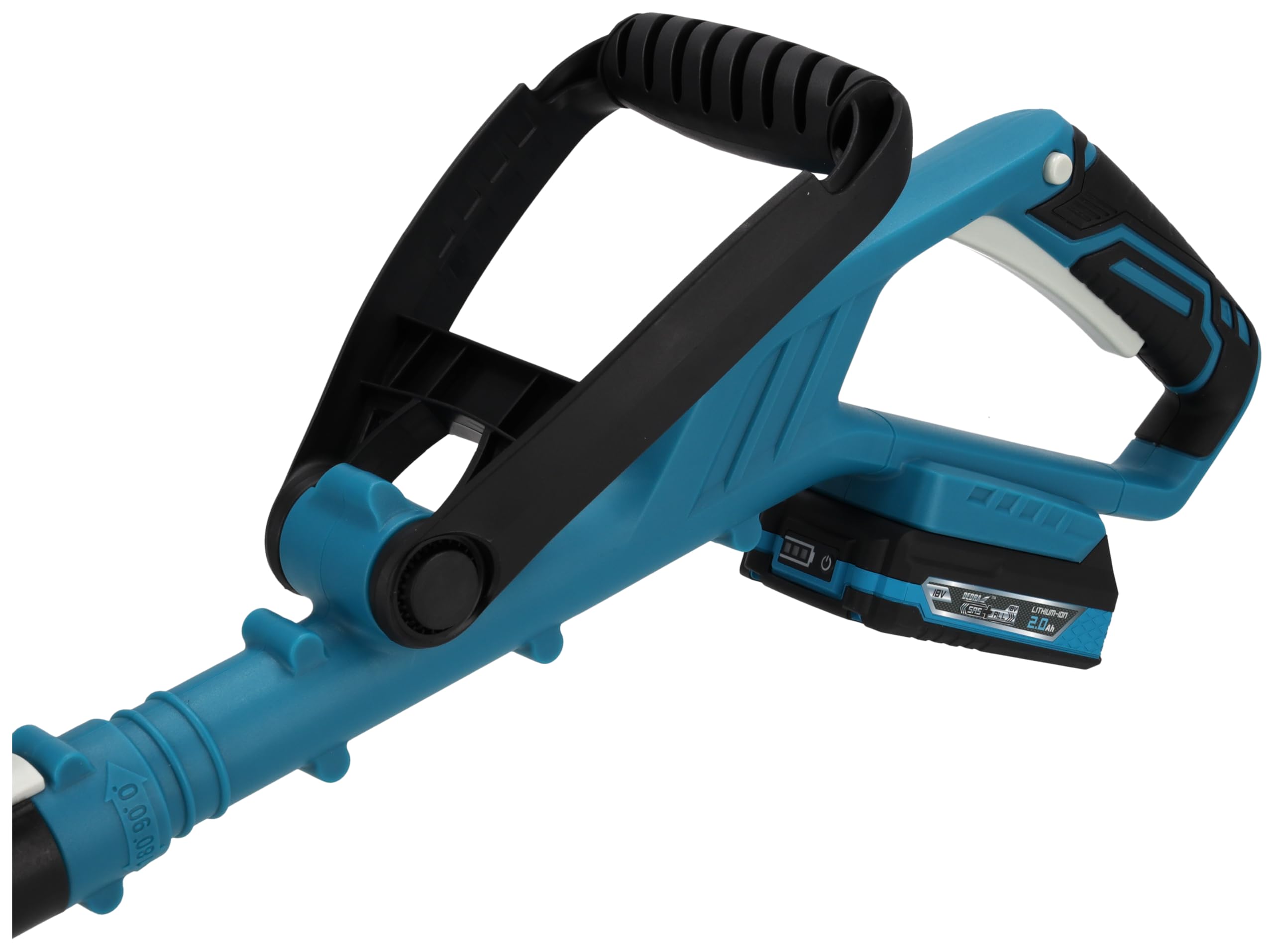 DEDRA elektryczna podkaszarka do trawy z akumulatorem 2,0 Ah18 V i ładowarką, średnica cięcia Ø 30 cm, 8800 obr./min, lekka i ergonomiczna, waga 1,9 kg, rura teleskopowa i regulowany uchwyt