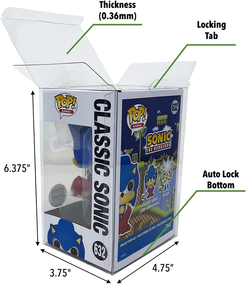 (10 Pack) EcoTEK Protectors Pop Protector Compatible with - 4" Inch Funko POP! Figures, Strong, Clear Pop Case, Acid Free