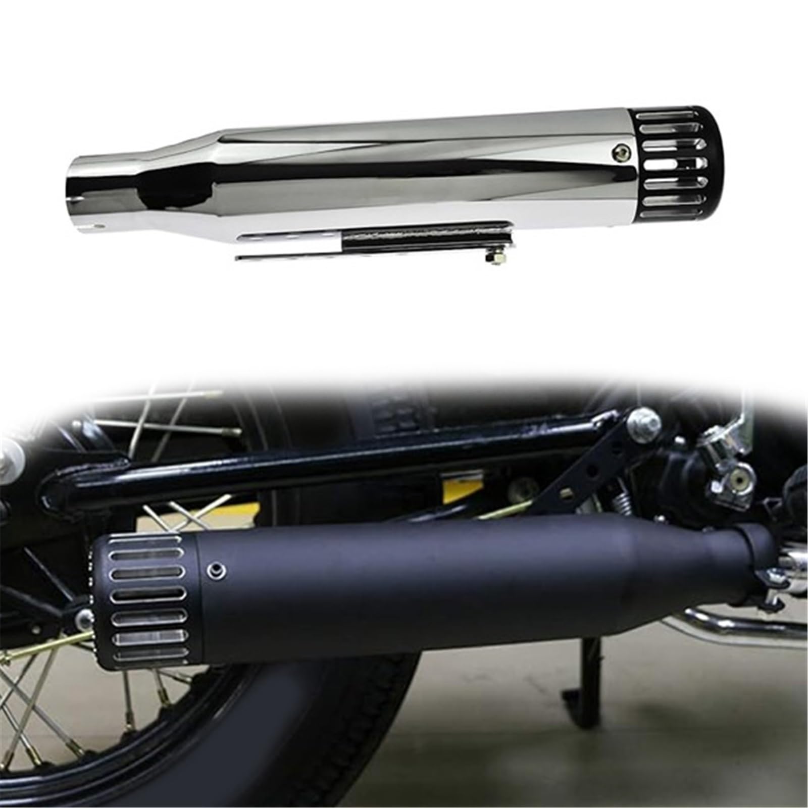 Exhaust Accessories Motorcycle Muffler Slip Ons Mufflers Exhaust Pipe Silencer For Harley Sportster 1200 For Custom XL1200C 2014-2016 2015(Chrome)