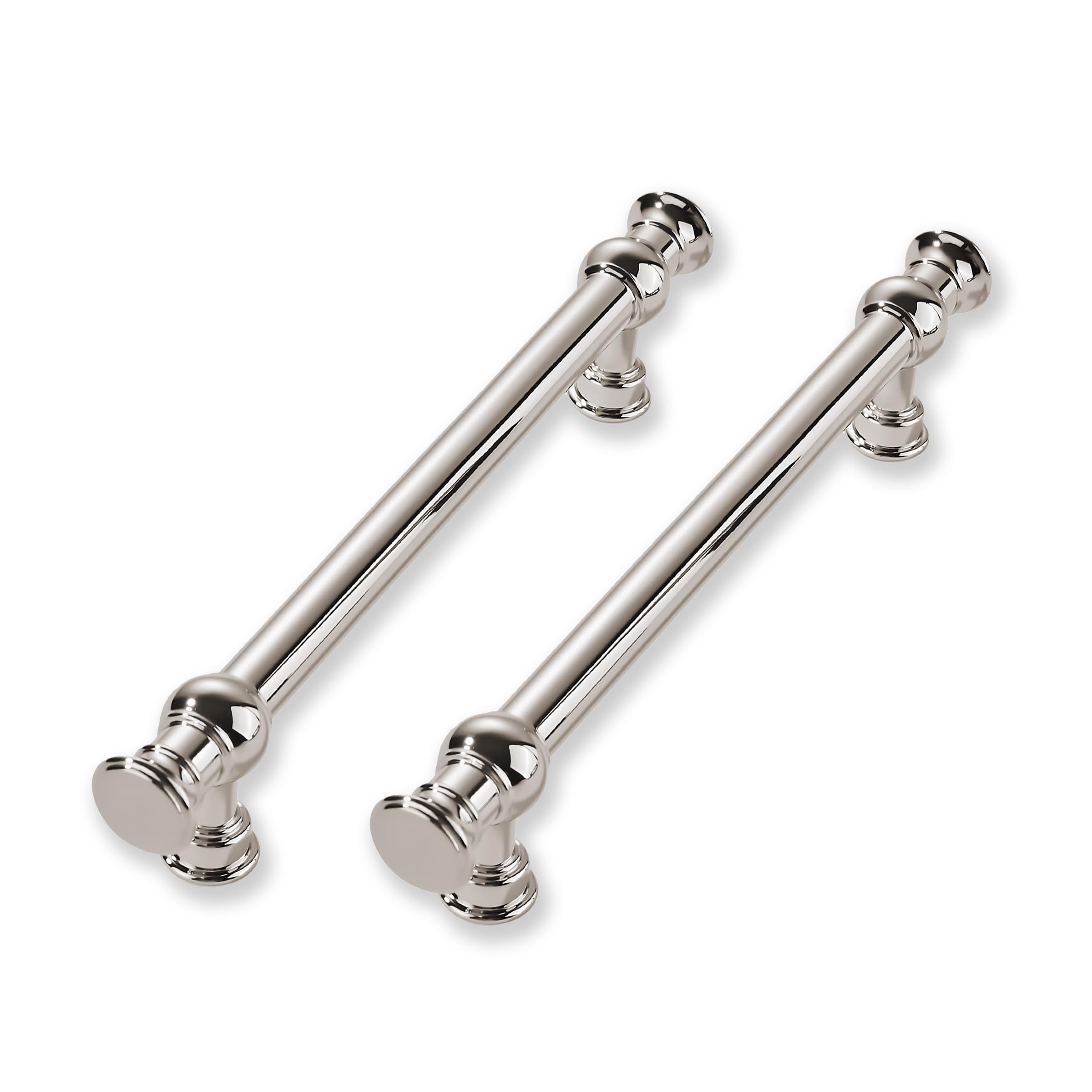Poignées d'armoire nickel poli 10,2 cm entraxe résistant pour tiroirs lourds