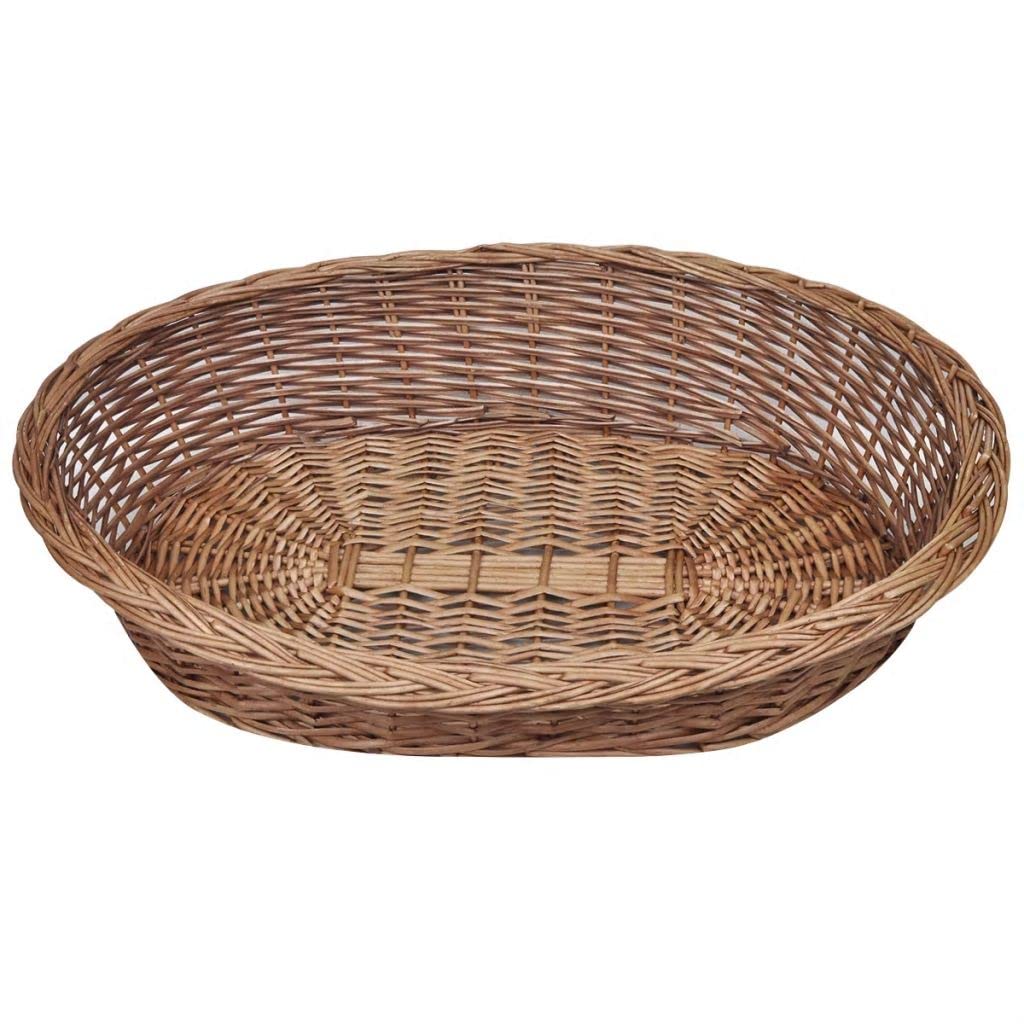 Leepesx Cesto per Cani Lettino in Vimini Cesta per Cani Cesta Cane Cesto per Cani/Lettino in Vimini Naturale 90 cm
