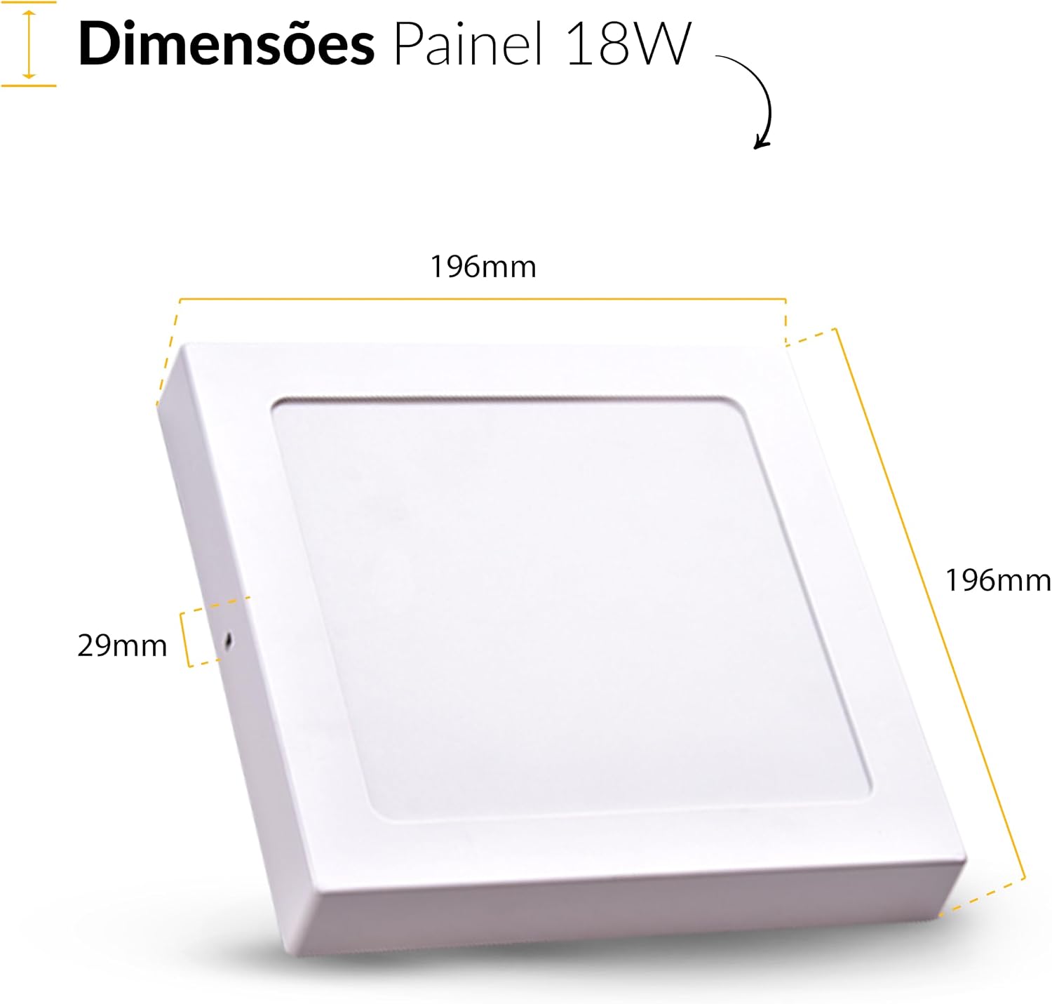 Kit 10 Unidades ALUT Painel LED de Sobrepor Quadrado, 18W Plafon 6500K Branco Frio, Luminária Bivolt Slim de Instalação Rápida