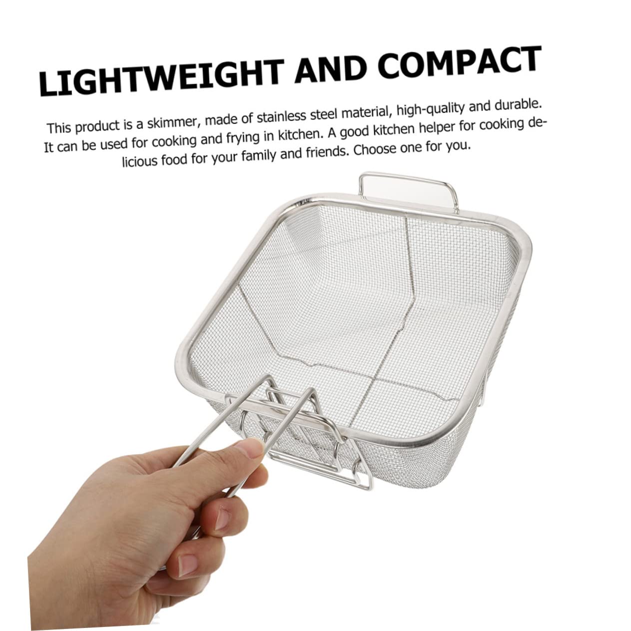 Cesta para Freidora Comercial 2 Piezas Cesta para Freír de Acero Inoxidable para Bocadillos de Pollo Fácil de Sostener Mango