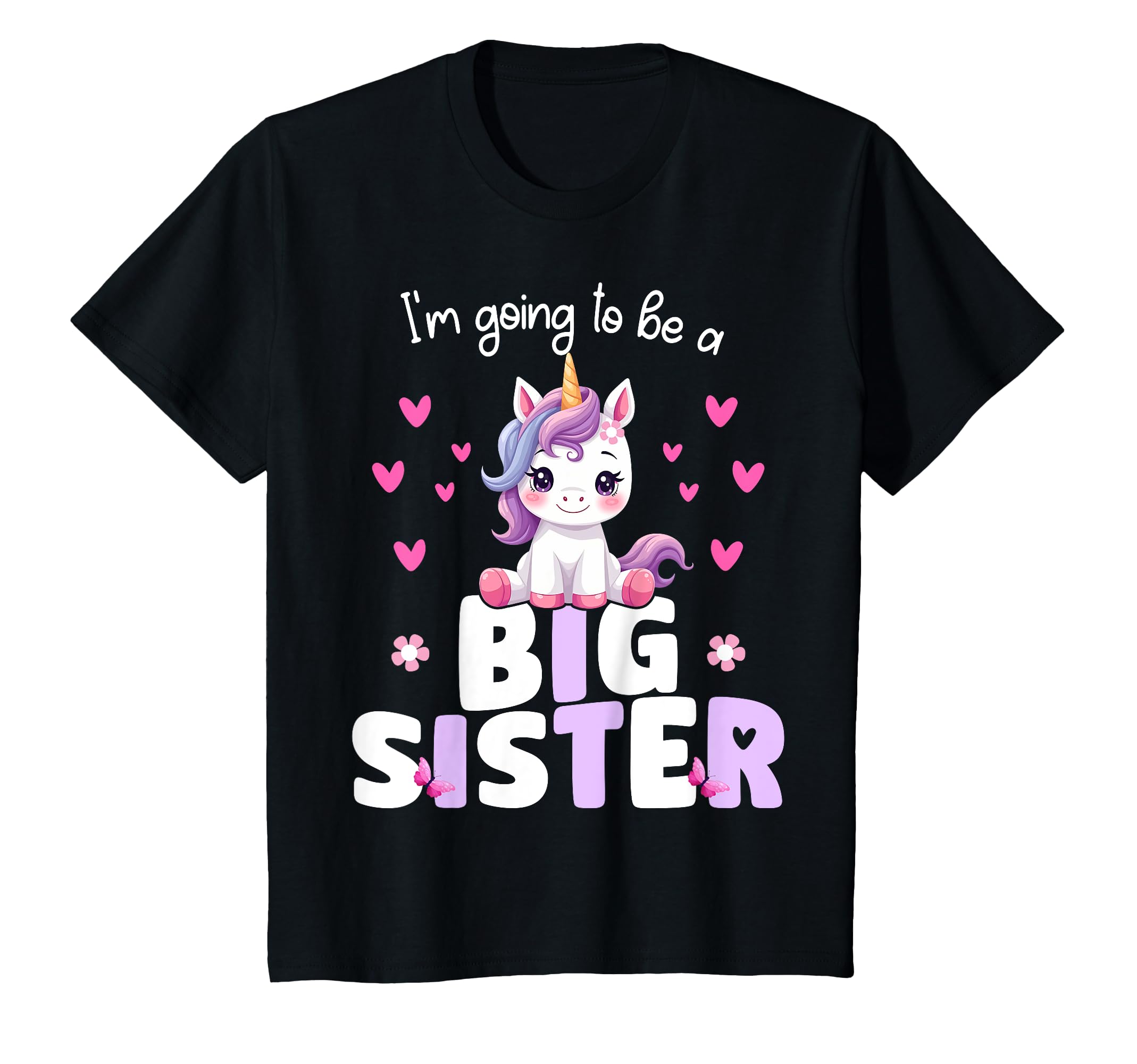 Pregnancy Announcement Unicorn Big Sister TeesUnicorne I'm Going To Be A Big Sister Promoted To Big Sister T-ShirtOEKO-TEX STANDARD 100
