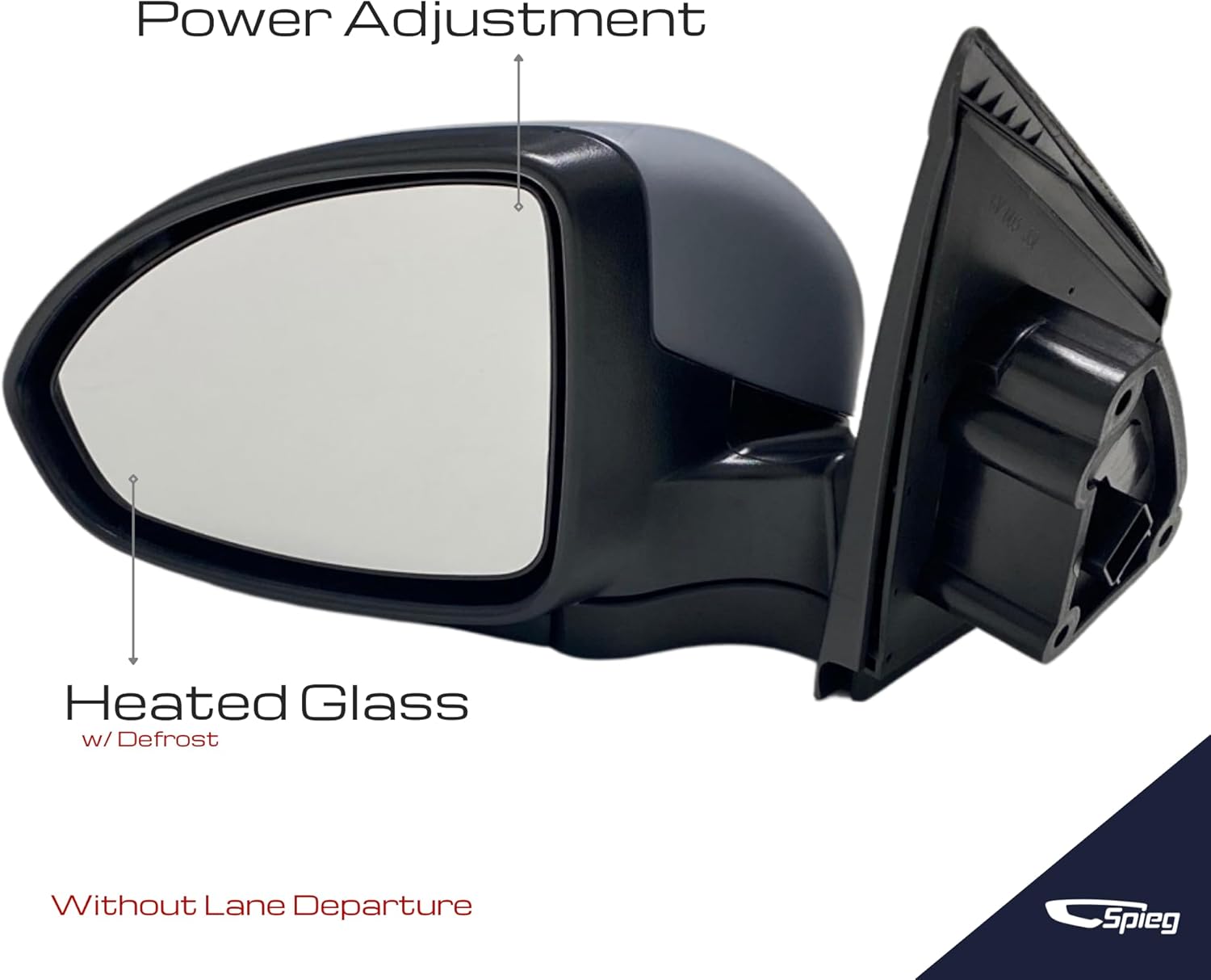 Spieg Driver Side Mirror for 2011-2015 Chevrolet Cruze Power Adj Heated Glass Manual Folding Primed Cover 5 Pins Left GM1320421