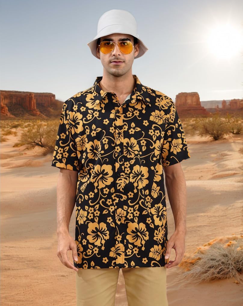 Arvilhill Men's Las Vagas Driver Costume Casual Halloween Button Shirts