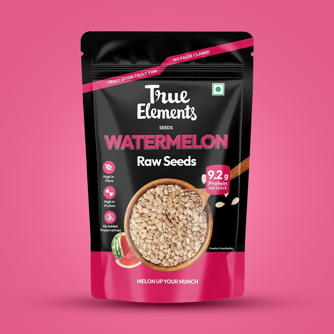 True Elements Watermelon Seeds 500g - Magaj Seeds | Raw Watermelon Seeds for Eating | Diet Food