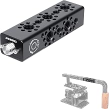 INNOREL CB3 CNC Aluminum Alloy Multi-Function Cheese Handle, Cheese Grip Extension Bar, Featuring 3/8" and 1/4" Arri Locating Holes for Camera Cage Frames, Cheese Plates, Any 3/8" Threaded Point
