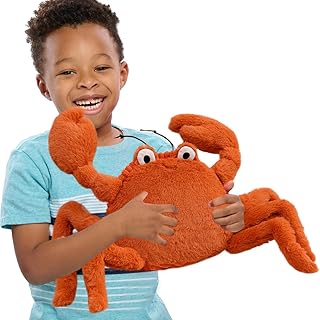 ELAINREN Lifelike Crab Plush Hugging Pillow Ultra-Soft Crab Stuffed Marine Toy Furry Red Crab Plushie Doll Gifts/15.7''