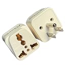 Adaptro India to USA, Japan, Canada, Plug Converter for Travel US, Philippines, Mexico, Brazil, Cuba, Thailand, Taiwan, Panama etc. Type B Universal Adapter (Pack of 1) White gallery image