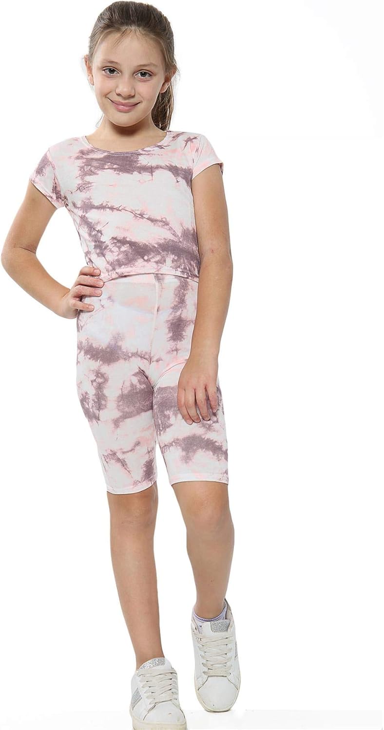 Tie Dye Crop Top Cycling Shorts Set Short Sleeves Ethiopia Ubuy