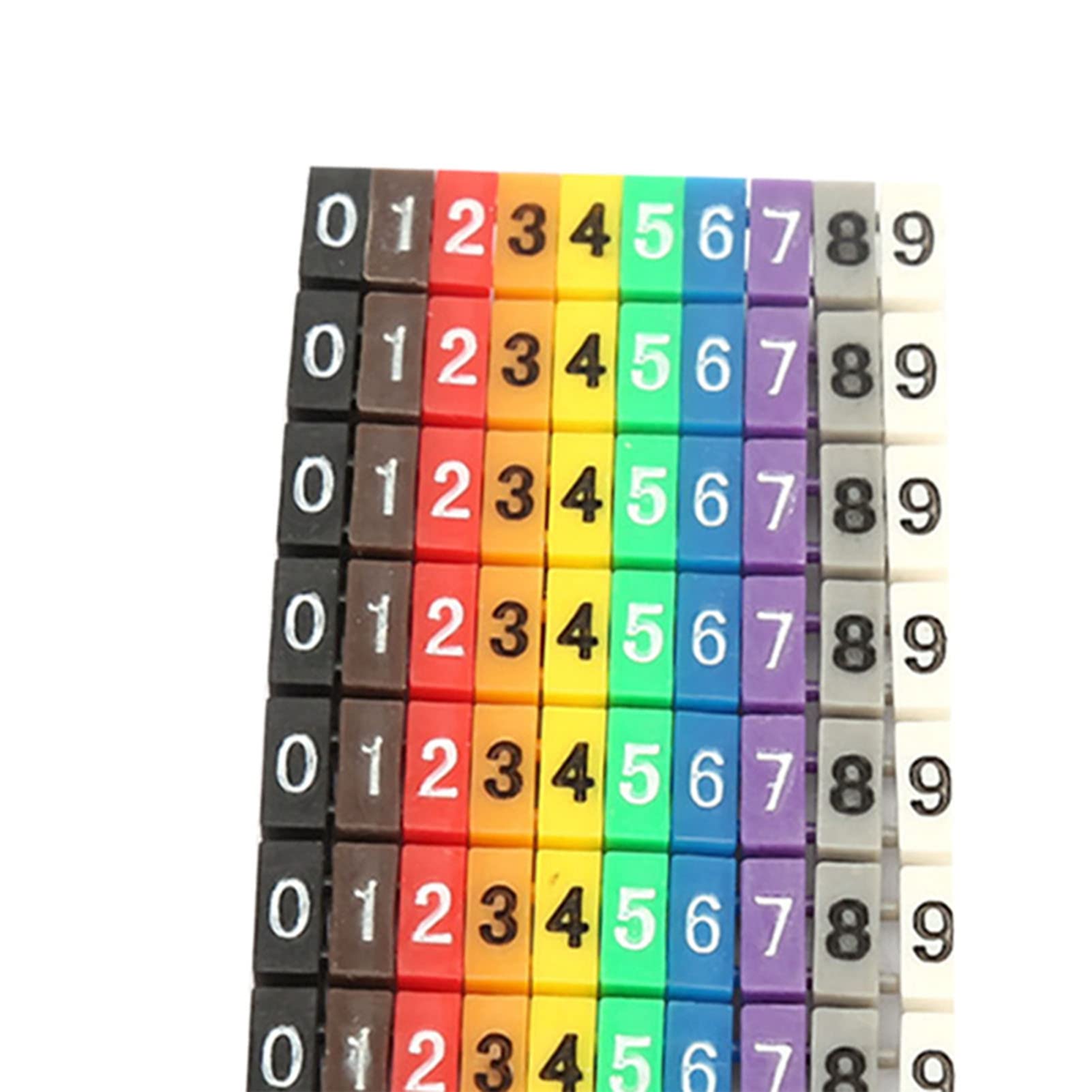 Colorful Wire Numbers Digital Number Tube Label Tube Cable Marker Plastic for Fixing Cables (100PCS KCM-4MM 4)