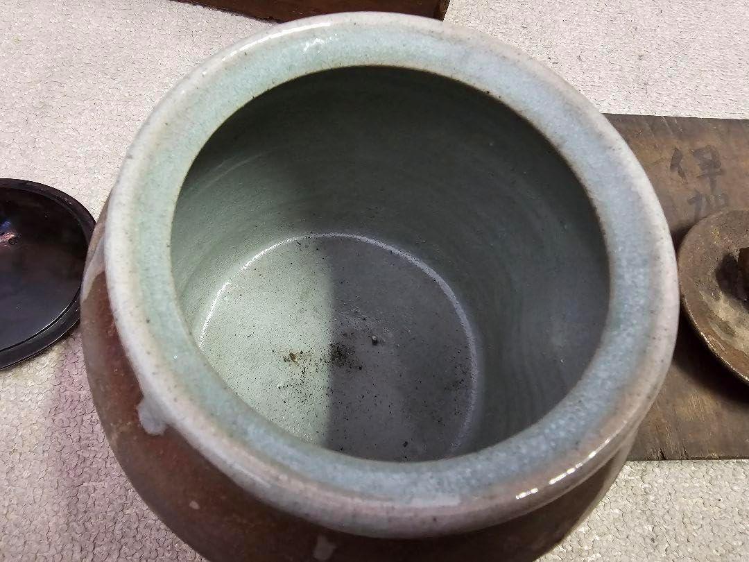 江戸期 伊賀焼 水差し 漆替え蓋有り 値下げ限界‼️早い者勝ち 江戸
