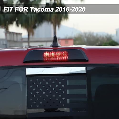 Miniatura 7 de LLKUANG Tercera luz de freno tercera luz central de alta posición luz de freno cubierta de carcasa ennegrecida para Toyota Tacoma 2016 2017 2018