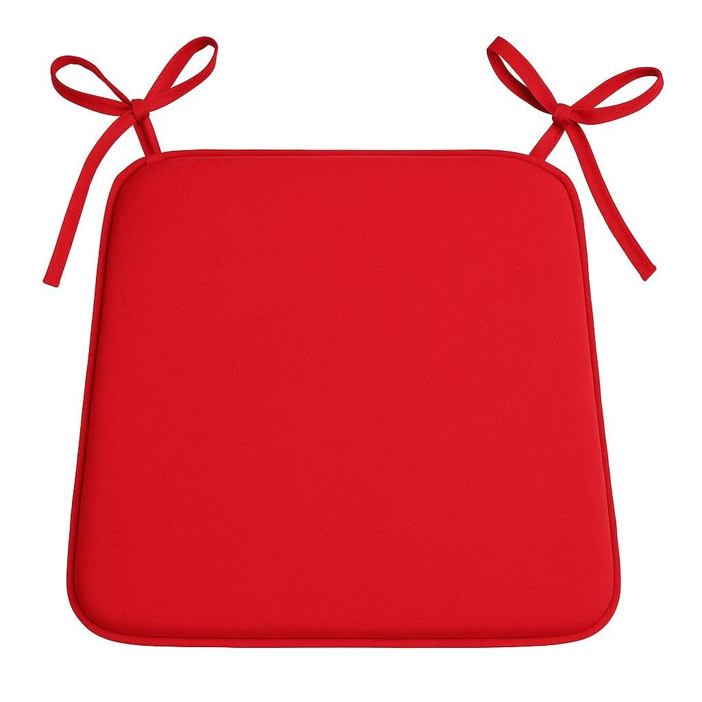 LIZZIE JACOBS Chair Seat Pads with Ties 38x38x3cm Memory Foam Seat Cushion Non Slip Chair Pad for Dining Chairs Kitchen Office Garden Outdoor Indoor Seat Cushions Square Chair Cushion (Red, Set of 1)