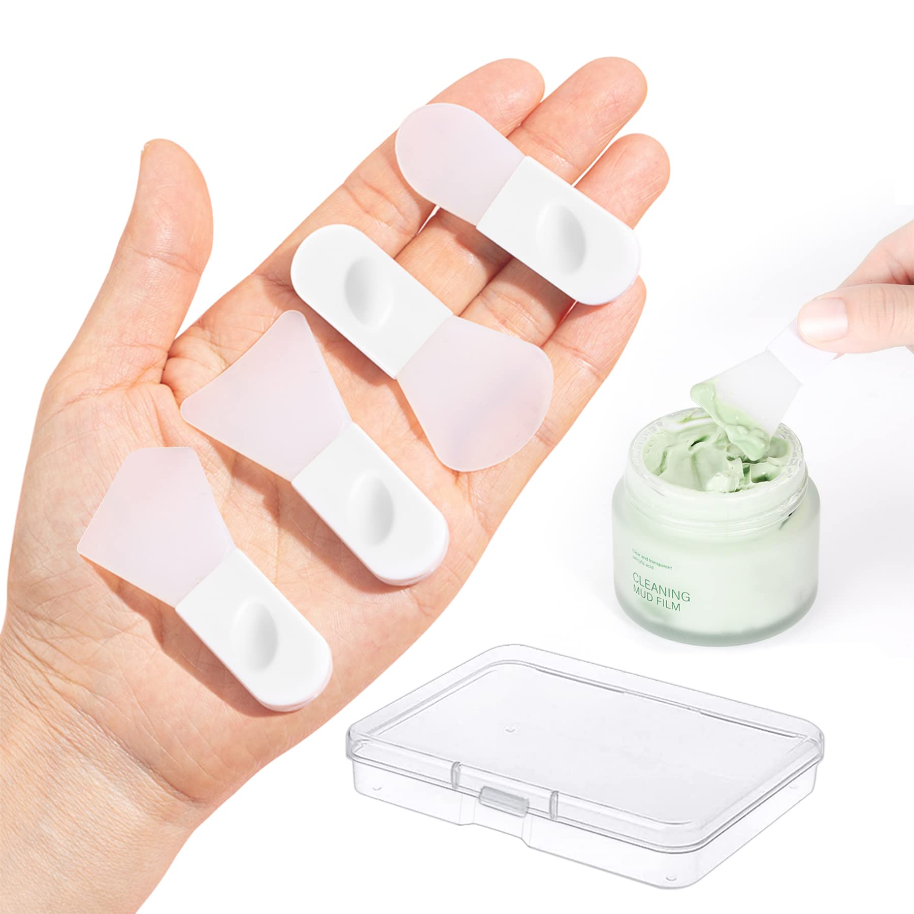 Philbinden Face Mask Brushe Applicator, 4PCS Soft silicone brush Portable Makeup Spatula for Cosmetic Mask, Mud, Clay Mask, Eye Mask, Body Lotion