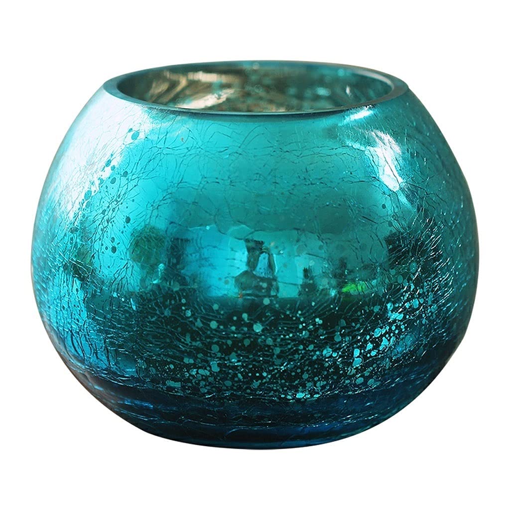 Coupe de la lampe de bougie bleue en verre d'art pour salon chic
