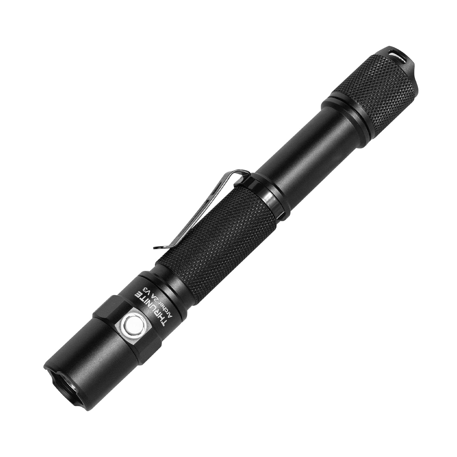 LED Flashlight Neutral White, Archer 2A V3 450 Lumens Portable EDC AA Flashlight with Lanyard, IPX8 Water-Resistant Dual Switch Outdoor Light for Hiking, Camping, Everyday Use - Black NW
