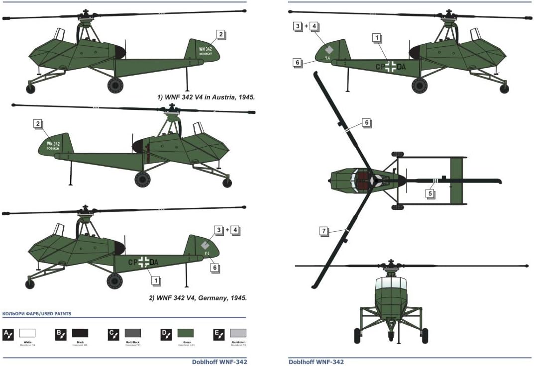 AMP 48-008 - 1/48 - Doblhoff WNF 342 German WW II Helicopter Plastic Model kit