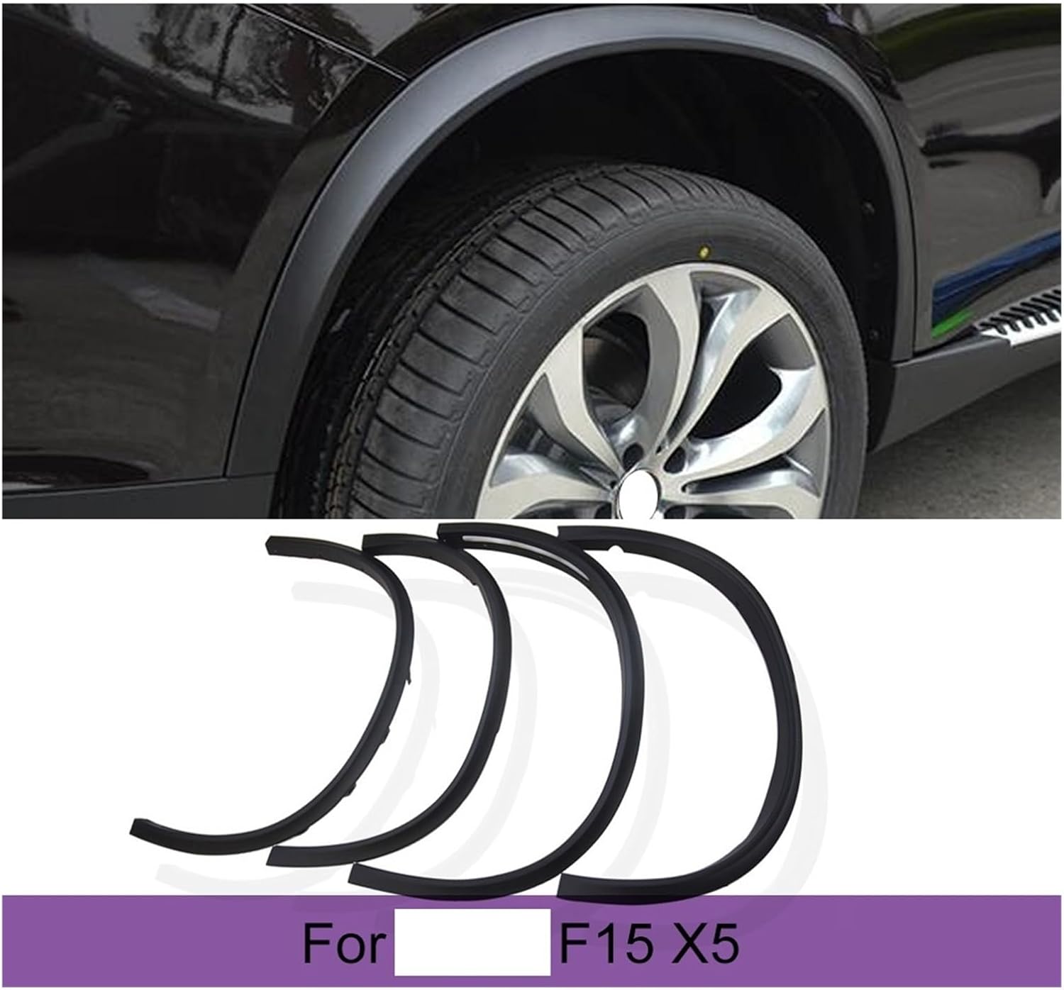 Car Side Wheel Arch Fender Flares Compatible For BMW F15 X5 SUV 4 Door 2014 2015 2016 PP Car Side Wheel Arch Fender Flares Mudflap Trims