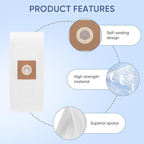 Miniatura 6 de Paquete de 12 bolsas de vacío con filtro tipo Y para aspiradoras Hoover WindTunnel de estilo vertical Y, Z, YZ, repuesto para piezas 4010100Y,