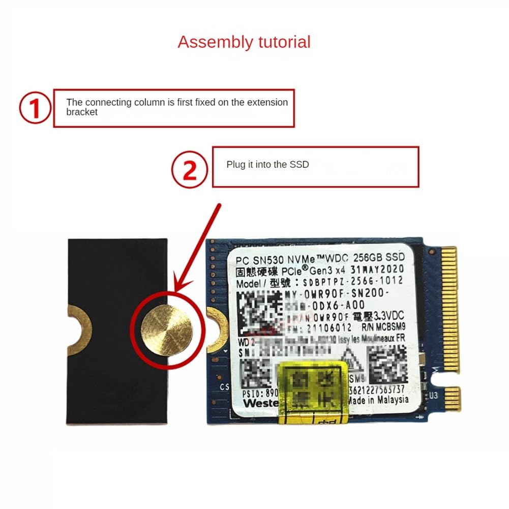 ISTOVO Adapter Dysku Półprzewodnikowego M2 Karta Konwertera Dysku SSD M2 2230 na 2242 Wspornik Przedłużający z 2230 na 2242