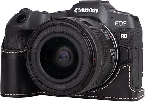 Miniatura 2 de MUZIRI KINOKOO Funda para cámara Canon EOS R8RP DSLR, estilo retro funda protectora de piel sintética con agarre de mano y diseño inferior de