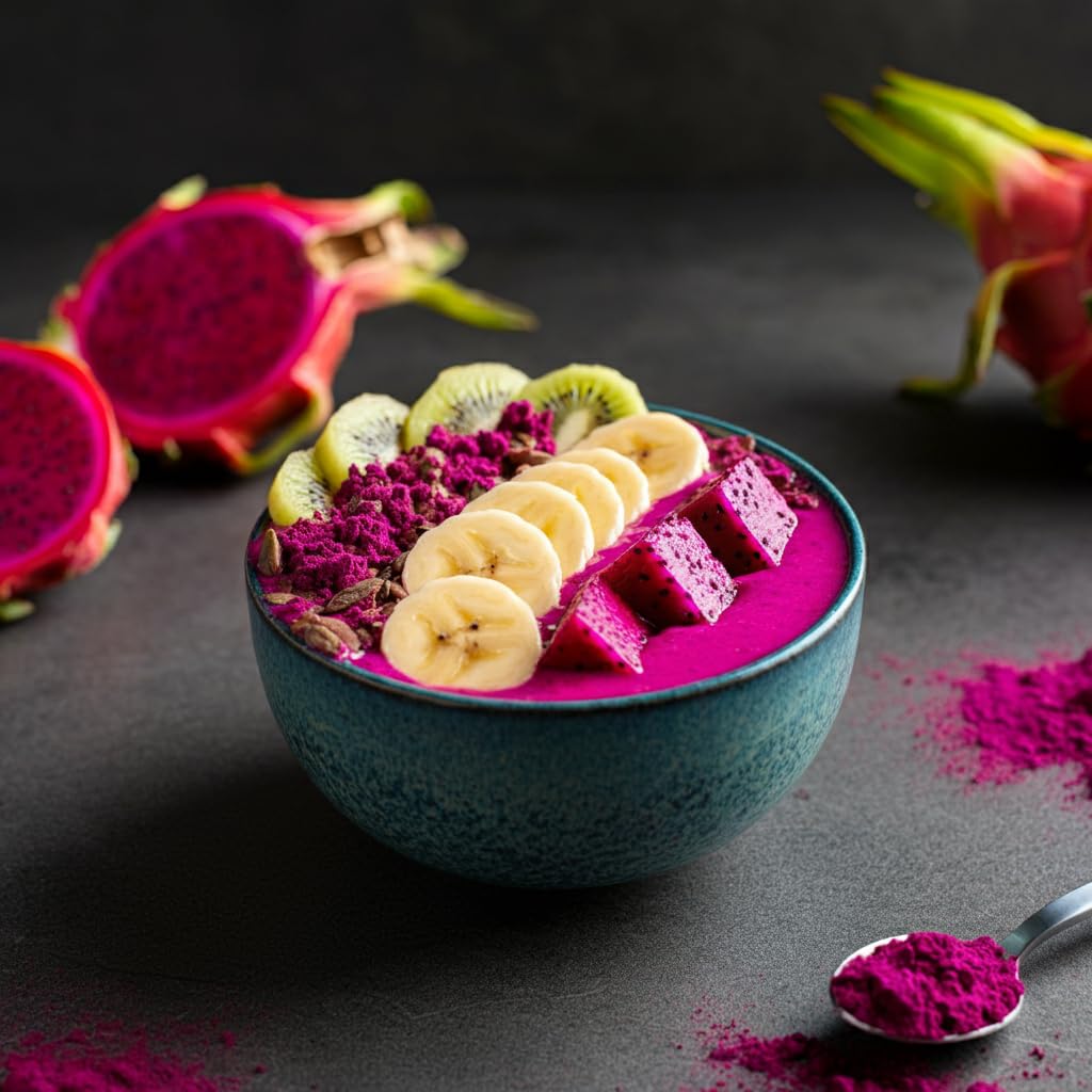 Indus Farms Freeze Dried Dragon Fruit Powder (Pitaya) – Vibrant Magenta Pink, Single Ingredient, No Added Sugar – Smoothies, Baking, Drinks & Yogurt – Vegan, Non-GMO, 8 oz