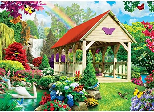 DAERLE Landscape Diamond Painting, 5D Diamond Art DIY Children's Day Gifts, Garden Diamond Painting Kits for Adults, Diamond Art Kits Suitable for Parent-Child Activities Home Wall Decor 15.7x11.8inch