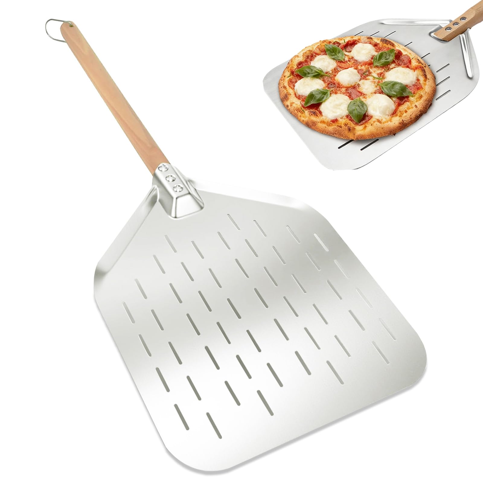 pelle à pizza dbaattz perforée 40x30 cm