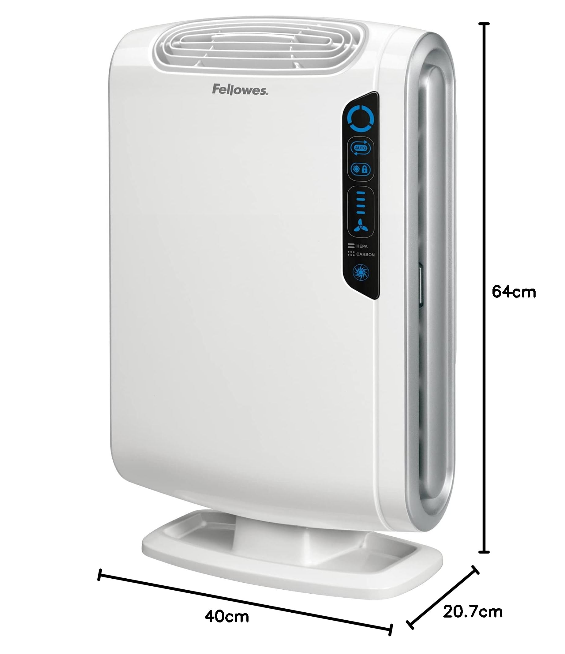 Aeramax Oczyszczacz Powietrza Hepa Dx55 od Fellowes, do 18 – 28 M², 3 – 5 Zmian Powietrza/Godz., True Hepa i Filtr Węglowy, Ochrona Antybakteryjna, Cichy, Energy Star