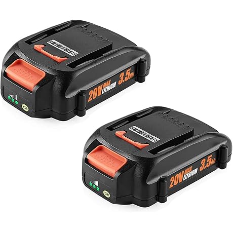 Powilling 2-Pack 20V 3.5Ah Replacement Battery for WOR 20 Volt Battery