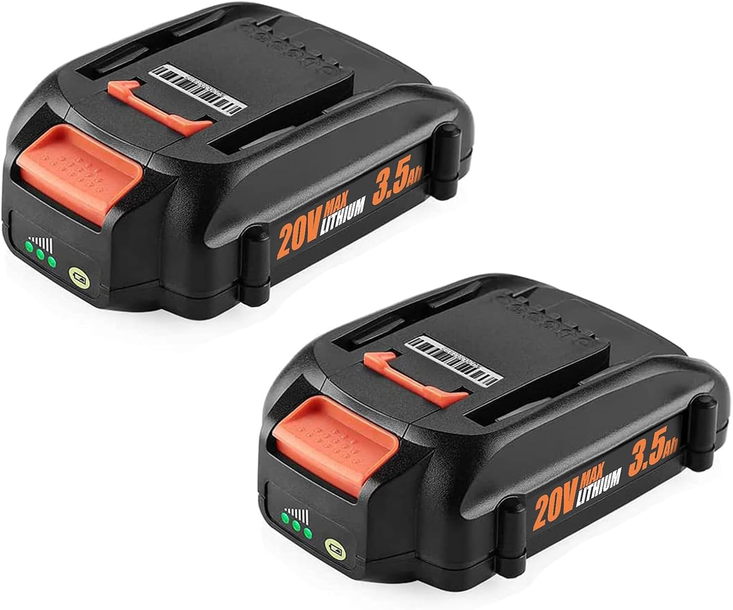Powilling 2-Pack 3.5Ah 20V Lithium Battery Replacement for Worx 20V Power Share, for Worx Yard, Lawn, Leaf Blower & Trimming Tools, Compatible with WA3525 WA3575 WA3520