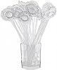 30 Pieces Disposable Plastic Sunflower Crystal Swizzle Sticks Glitter Plastic Swizzle Sticks Cocktail Coffee Drink (Transparent)