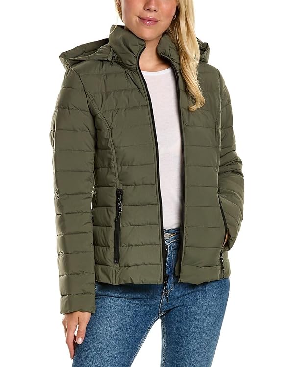 Nautica Women's Short Stretch Packable Jacket With Hood, Sage, X-Large by Nautica - Used condition - US$58.06