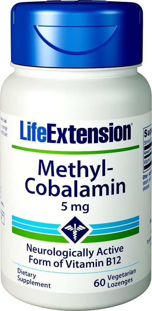 Life Extension Methylcobalamin, 5mg, 60 Vegetarian lozenges