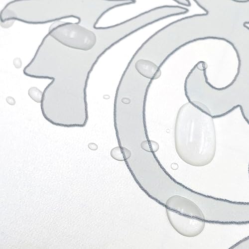 Miniatura 6 de Yifely Papel de estantería floral gris autoadhesivo para revestimiento de estante y cajón, 17.7 pulgadas por 9.8 pies