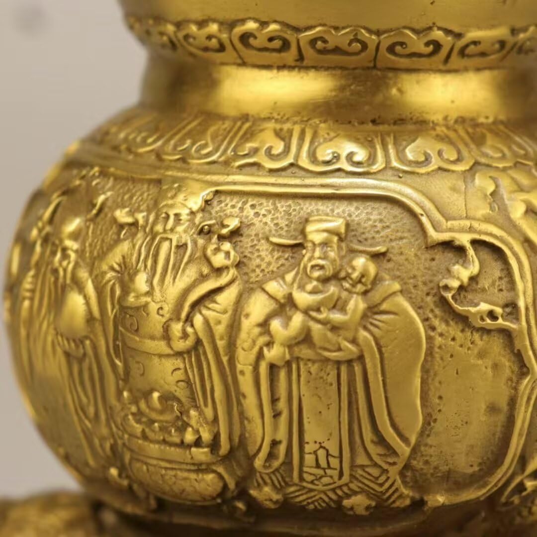 Czysta miedziana dynia statua powodzenia dynia taoistyczna dom salon mosiądz ogród wystrój chiński urok dobrobytu dekoracja domu prezent