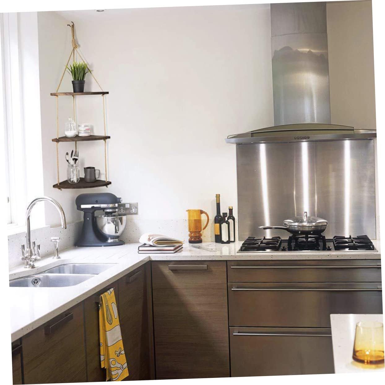 Retro Wooden Shelf Wall Corner Storage Rack Corner Shelf Unit Boho Wall Decor