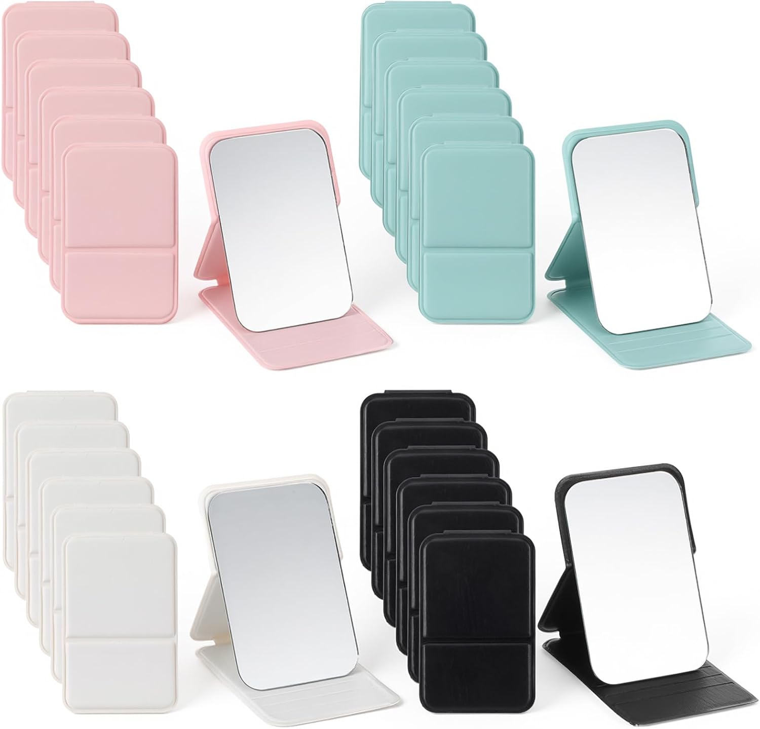 24 Pack Compact Mirror Bulk Handheld Folding Pocket Makeup Mirror,Rectangle