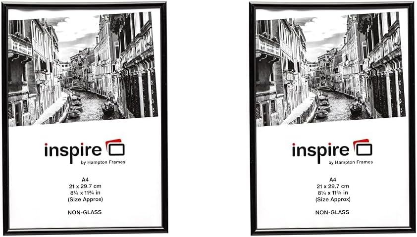 Hampton Frames BACKLOADER Cartel Certificado Marco De Fotos Plexiglás Negro A4 (21x30cm) BLR2130BLK