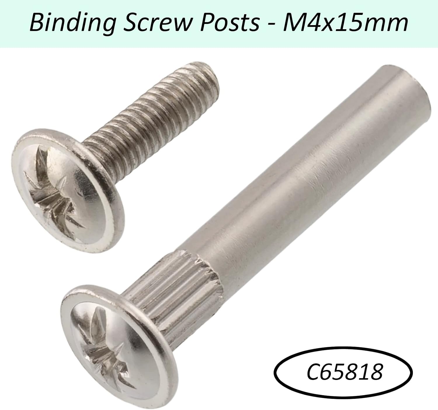 AERZETIX - C65818 - Set of 100 Assembly Screws M4x15mm with Sleeve M4x30mm - Steel - Silver Colour - Hardware for Mounting Bolt Carpenter Furniture Wood MDF Cabinet Cupboard