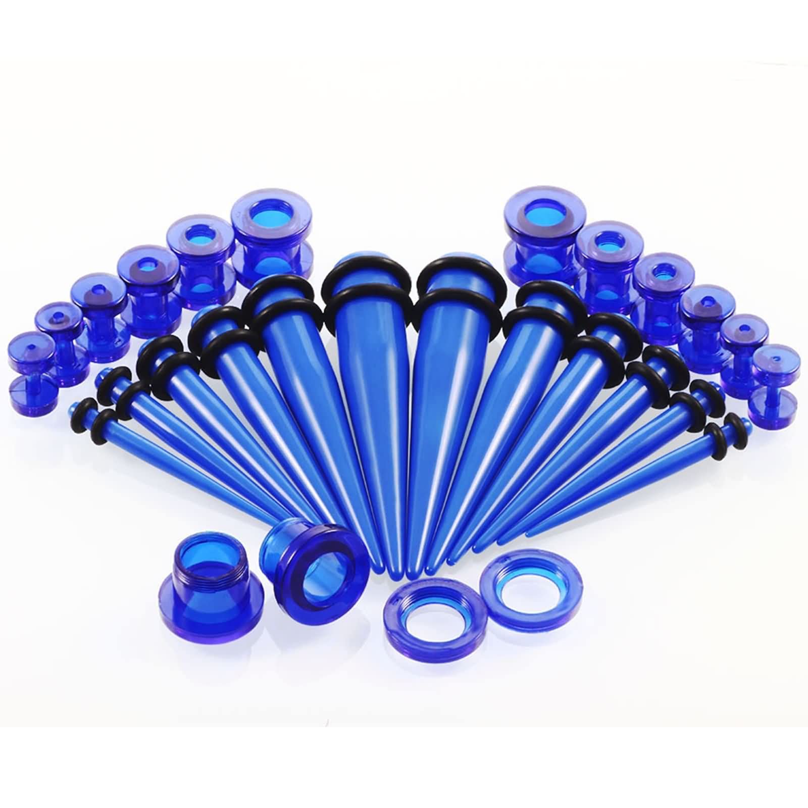 Acryl-Ohrring-Messgeräte-Set, 28-teilig, Verjüngungen für Ohrmessgeräte, Verschiedene Größen, gemischte Farben, Ohrstöpsel-Expander