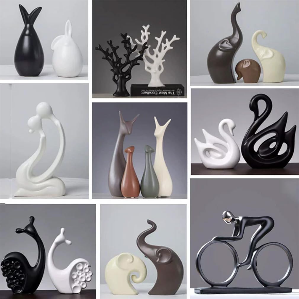Ceramiczna statuetka ceramiczna, rzeźby zwierząt, ornament, porcelanowa, kreatywna ceramika, statuetki, dekoracja na półkę, dekorację stołu, dekoracja domu, prezent 36#