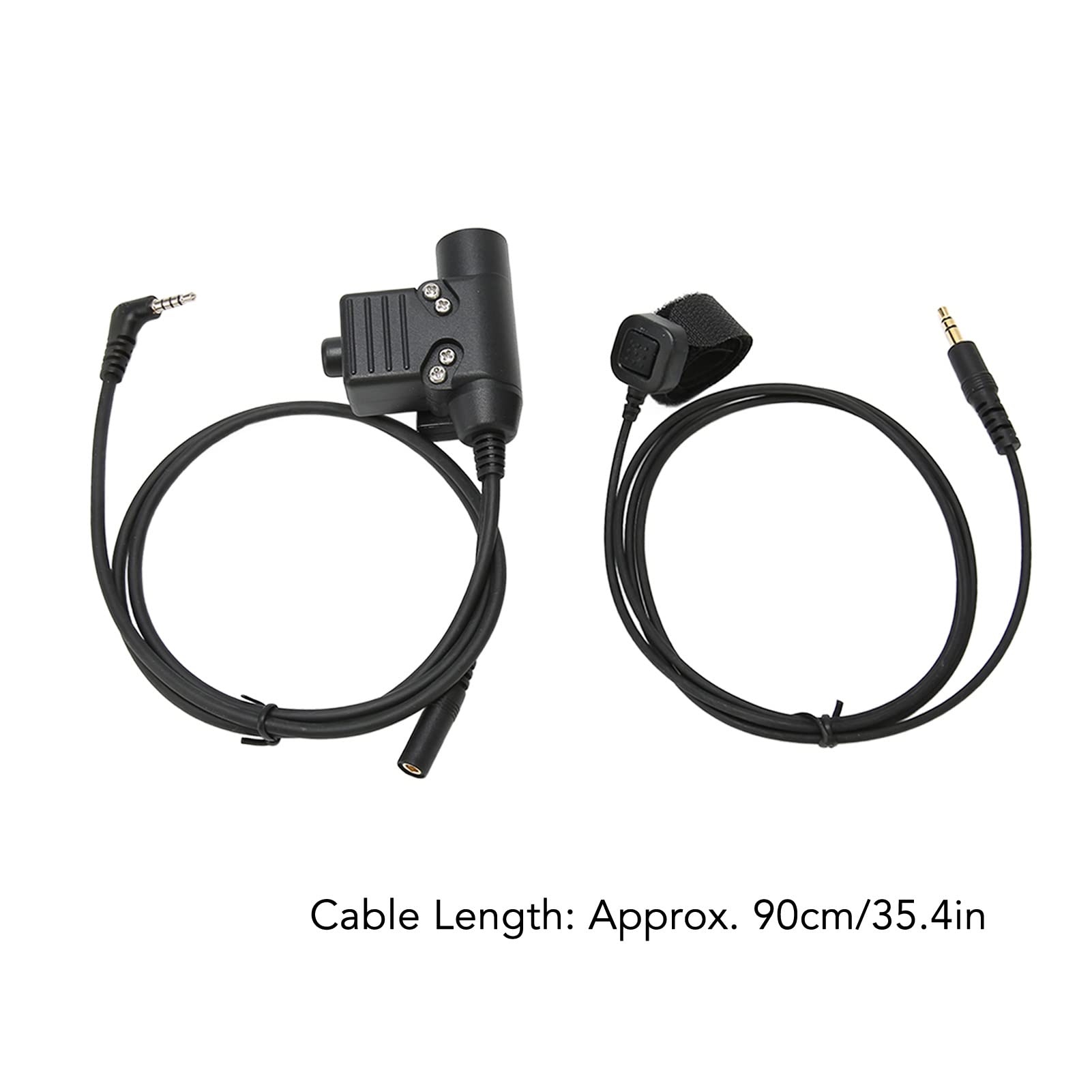 PTT Adapter MIC Zestaw Push to Talk Adapter słuchawkowy dla 2 -Way Radio Motorcycles Snowmobiles Premium ABS Plastikowe U94 PTT Kabel 90cm