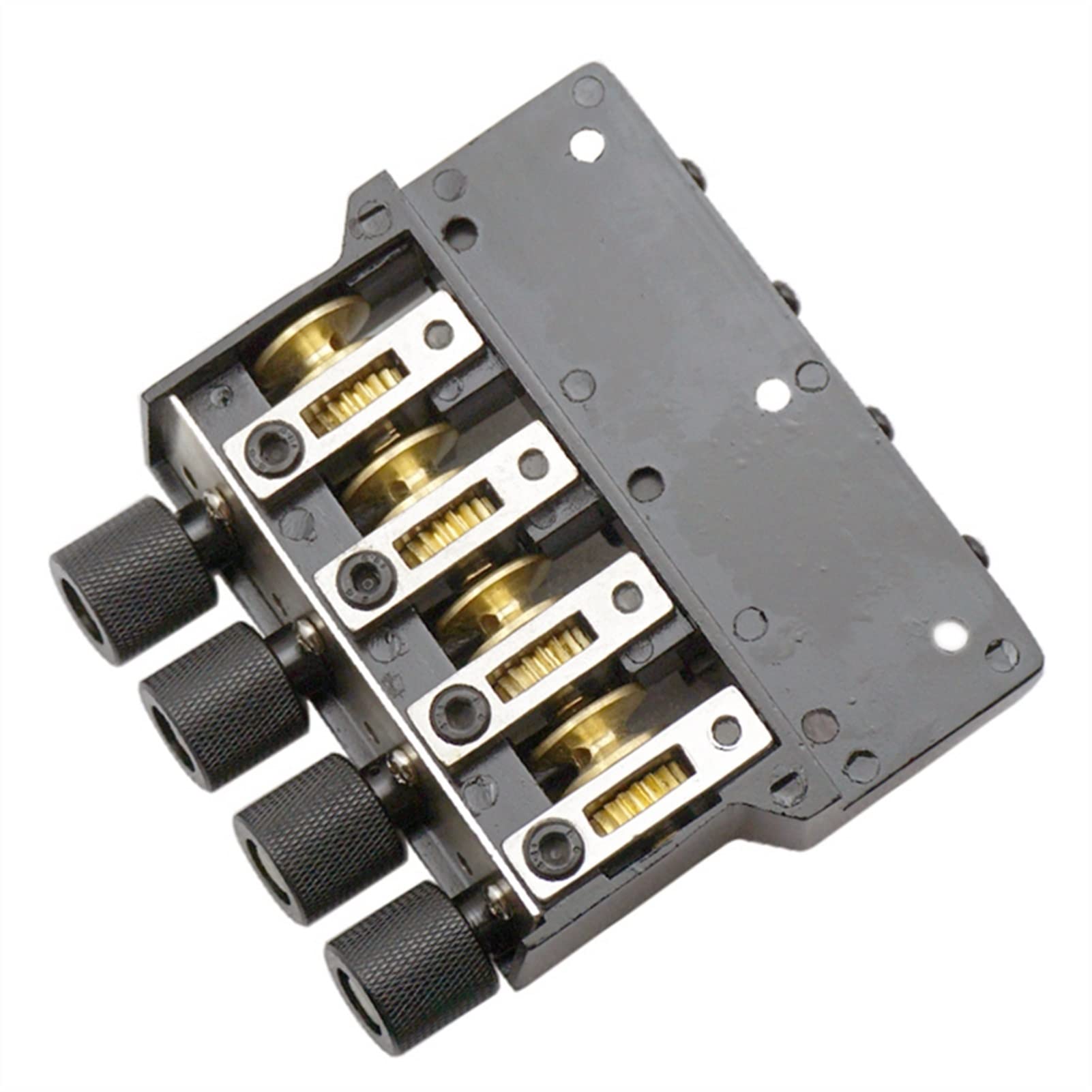 Parti di ricambio chitarra 1 Set Di Rulli Nera Sella 4 Corde Bass Guitar Bridge Per Accessori Per Chitarra Per Chitarra Senza Testa PARTI Strumento Musicale